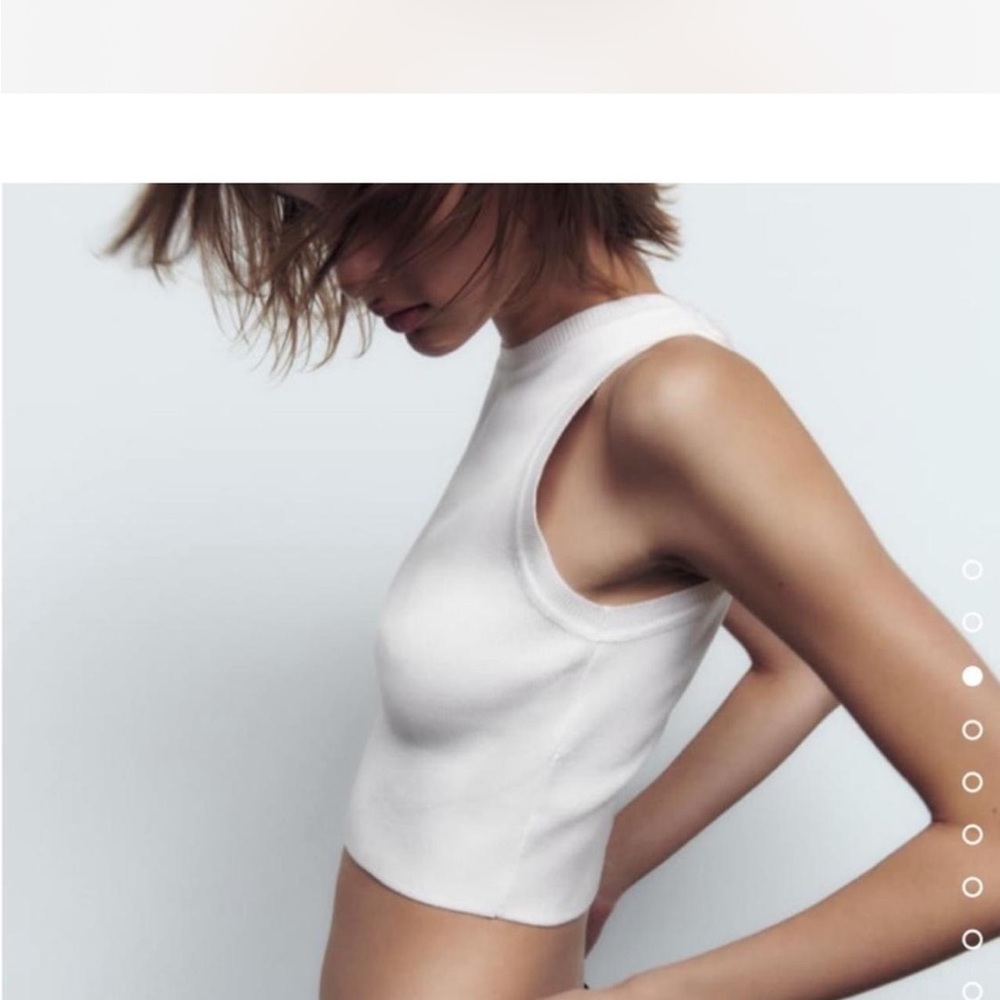 Zara White Sleeveless Crop Top